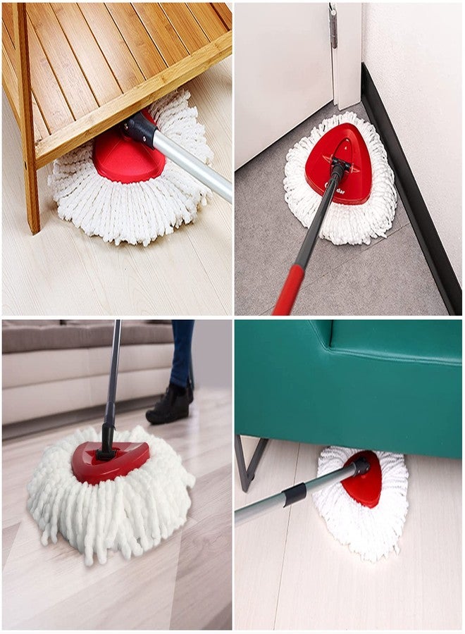 HANZENMA 6 Pack Mop Replacement Heads for O-Ceda EasyWrin Spin Mop, Microfiber Spin Mop Refills, Easy Cleaning Mop Head Replacement White - Image 4