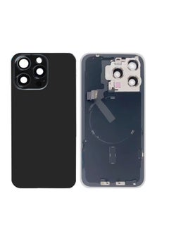 Back Glass Cover For iPhone 15 Pro Max plus Rear Case Door Housing with Wireless Flex Cable Metal Plate Replacement