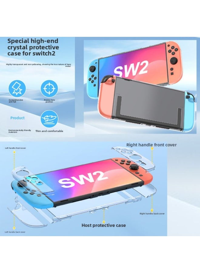 Generic SWITCH 2 Crystal Protection Box PC Thin Split Crystal Case Nintendo Host Transparent One-piece Protective Case-Product Color:Transparent-Model:sw2  - Image 1