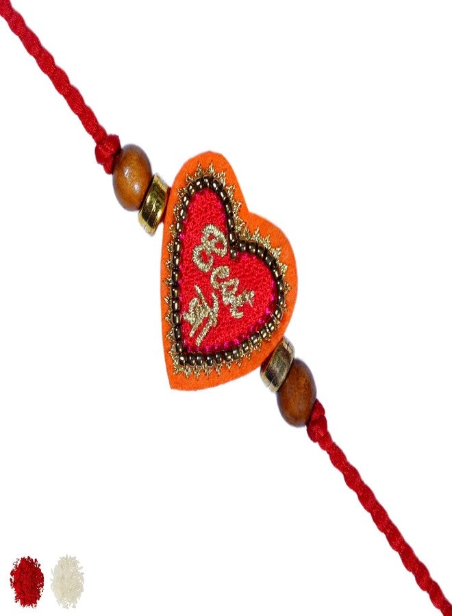 MASQ مجموعة MASQ من Q-One Designer Rakhi Combo مع رولي شوال ومولي للرجال (عبوة من 5) | سوار راكشا باندان مطرز يدويا للأخ (Rakhi_Bhaiya_bro_Partner_Bhai_Bestbro) - Image 3