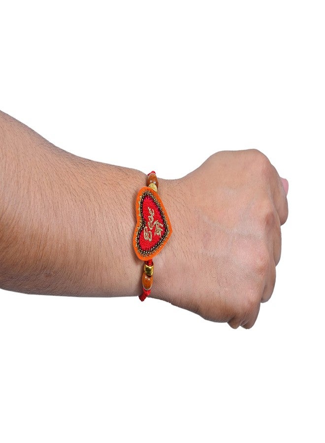 MASQ مجموعة MASQ من Q-One Designer Rakhi Combo مع رولي شوال ومولي للرجال (عبوة من 5) | سوار راكشا باندان مطرز يدويا للأخ (Rakhi_Bhaiya_bro_Partner_Bhai_Bestbro) - Image 4
