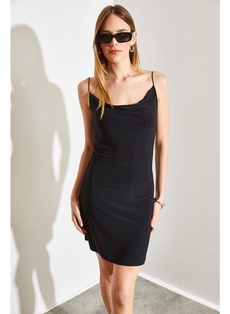 Shade Rope Strap Basic Sandy Fabric Dress - Image 3