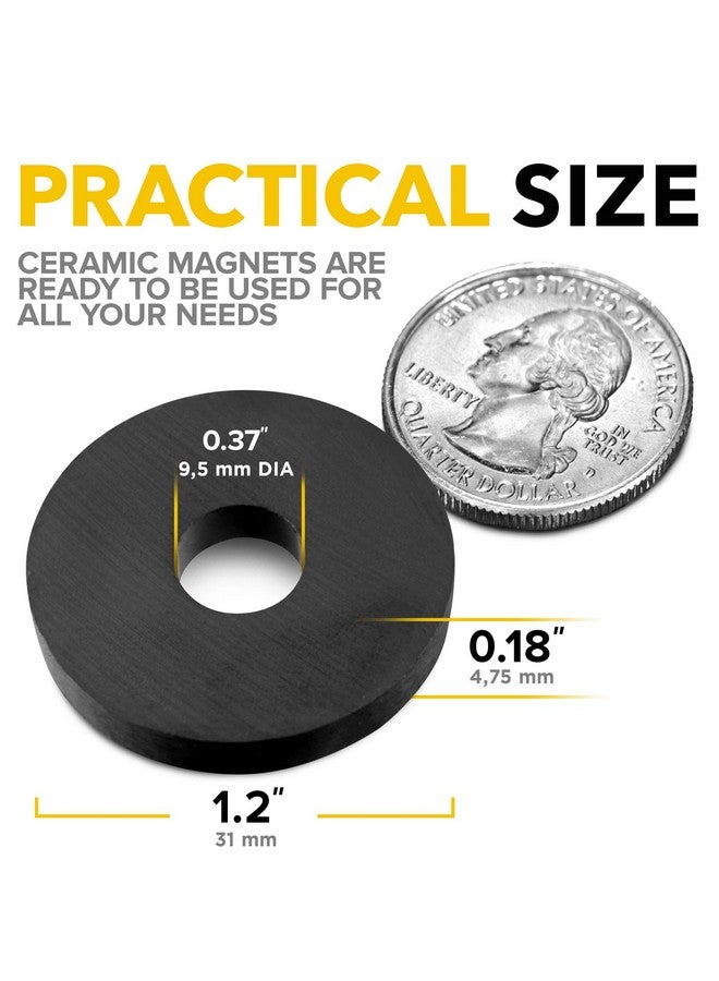 X-bet MAGNET Heavy Duty Ring Magnets - Ultra Strong 1.2" Magnets with Holes for DIY & Crafts - Space Organization Set for Home, Kitchen, Workshop (40 pcs)  - Image 2