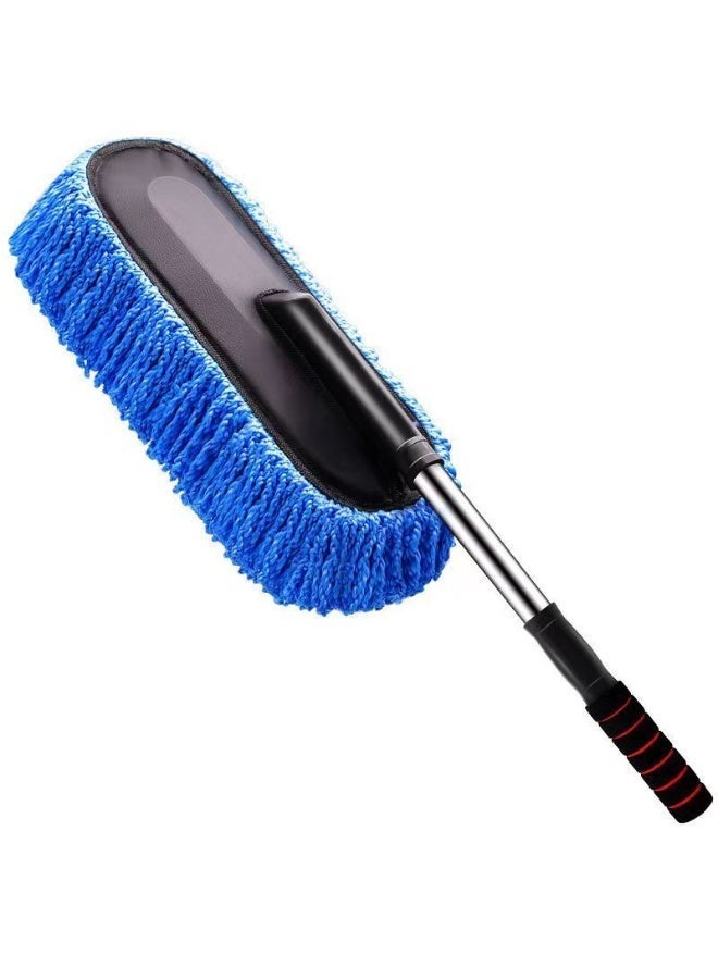 jaexest Extendable Long Handle Microfiber Duster – Scratch-Free Car Cleaning Tool for SUV, Truck, Motorcycle & Home (Blue) - Image 1