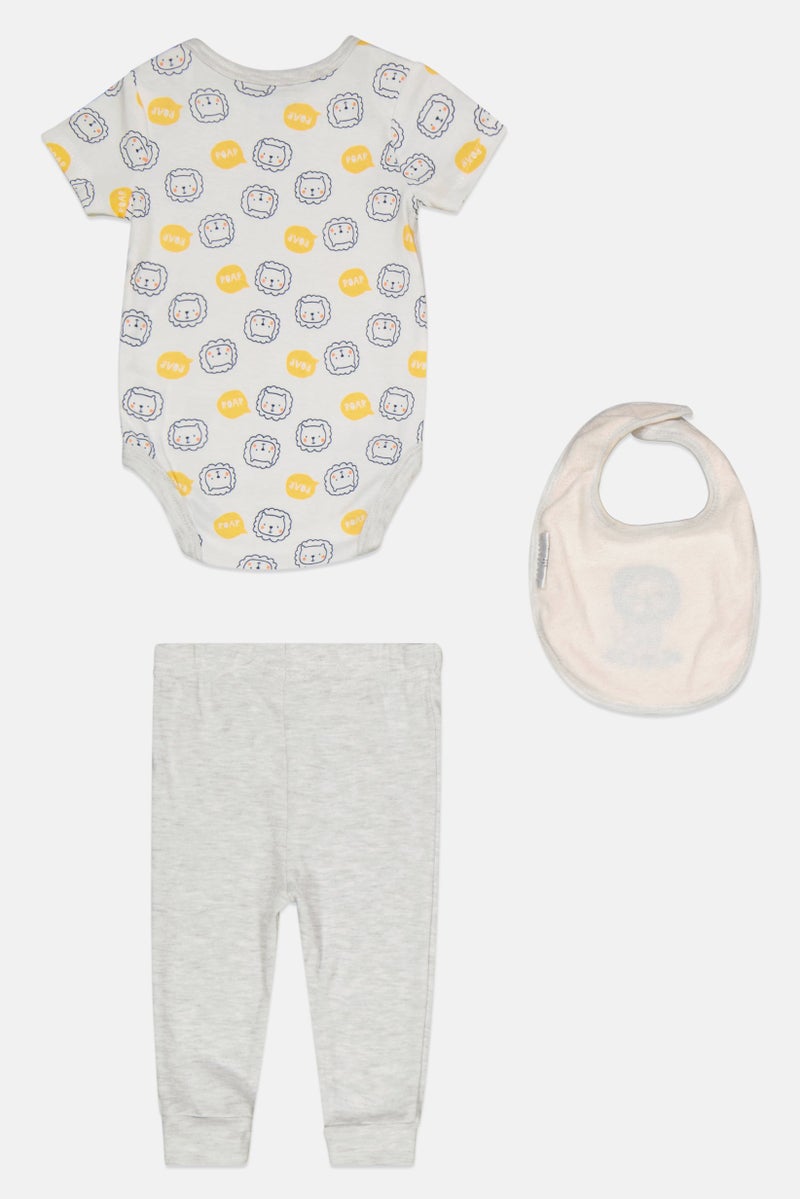 Baby Views Toddler Girls Plain Romper With Pull On Leggings And Bib, White - Image 2