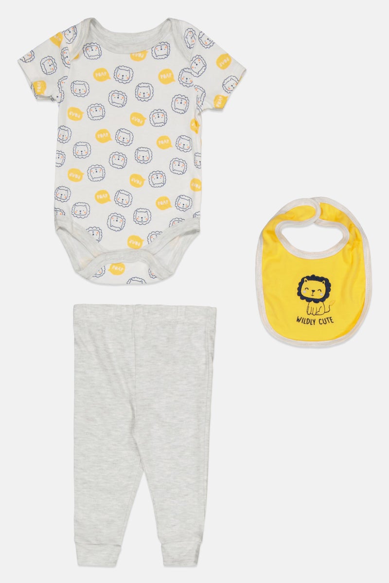 Baby Views Toddler Girls Plain Romper With Pull On Leggings And Bib, White - Image 1
