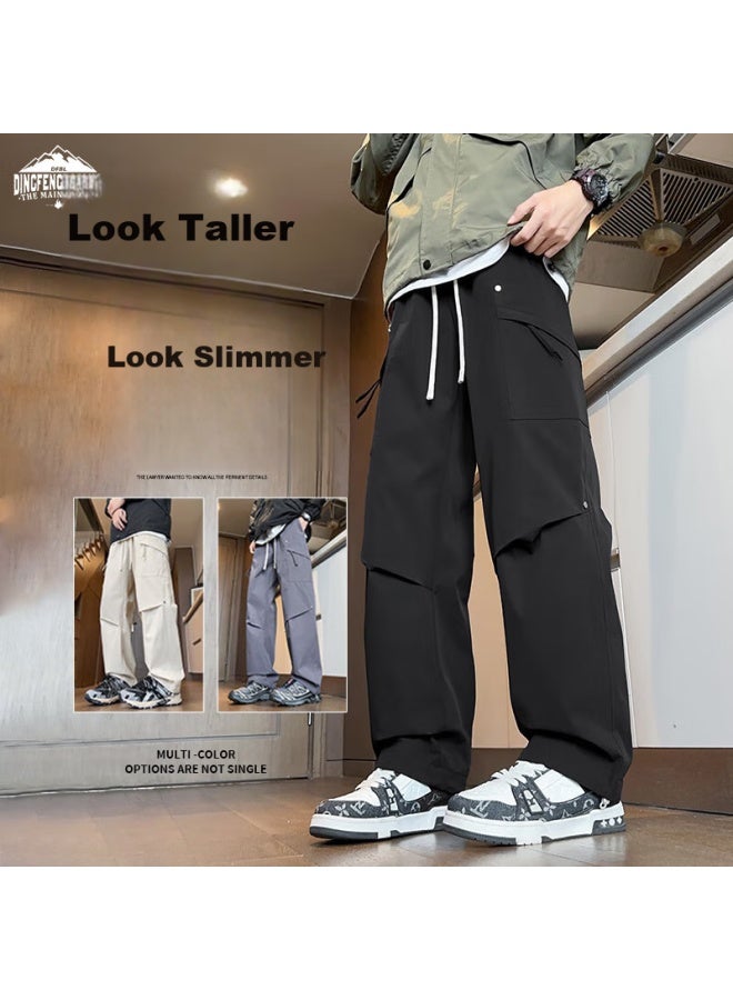 Dingfengbaoluo Casual Pants For Men, Spring And Summer Loose-fitting Trousers, Quick-dry Sports American-style Outdoor Cargo Pants, 2416 Black 3XL - Image 1