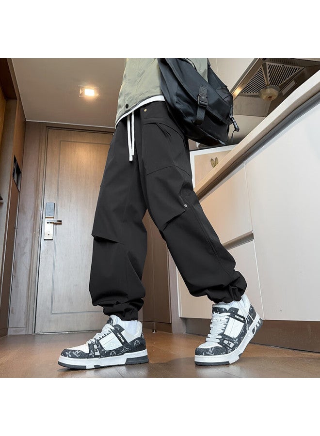 Dingfengbaoluo Casual Pants For Men, Spring And Summer Loose-fitting Trousers, Quick-dry Sports American-style Outdoor Cargo Pants, 2416 Black 3XL - Image 2