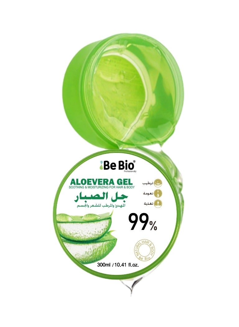Be Bio Professionally Aloe Vera Soothing and Moisturizing Gel for Hair and Body 99% 300ml  - Image 2