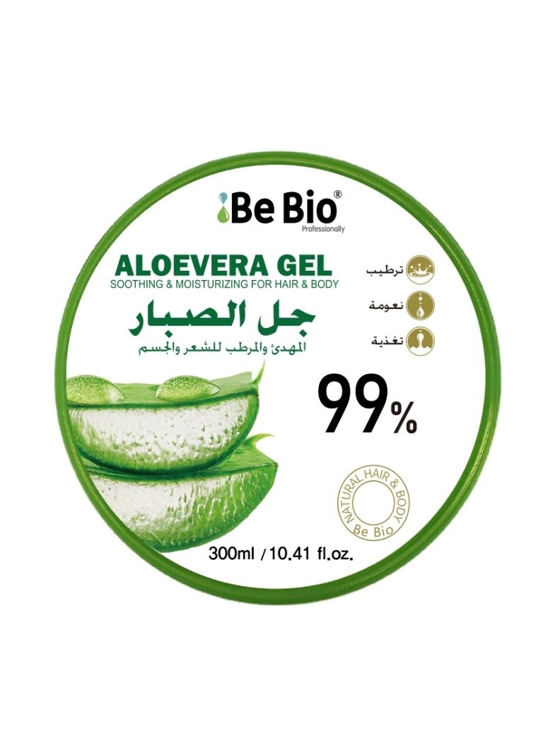 Be Bio Professionally Aloe Vera Soothing and Moisturizing Gel for Hair and Body 99% 300ml  - Image 1