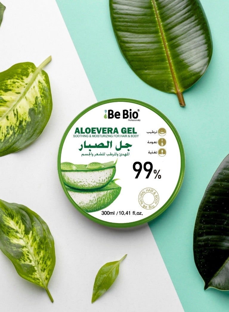 Be Bio Professionally Aloe Vera Soothing and Moisturizing Gel for Hair and Body 99% 300ml  - Image 3