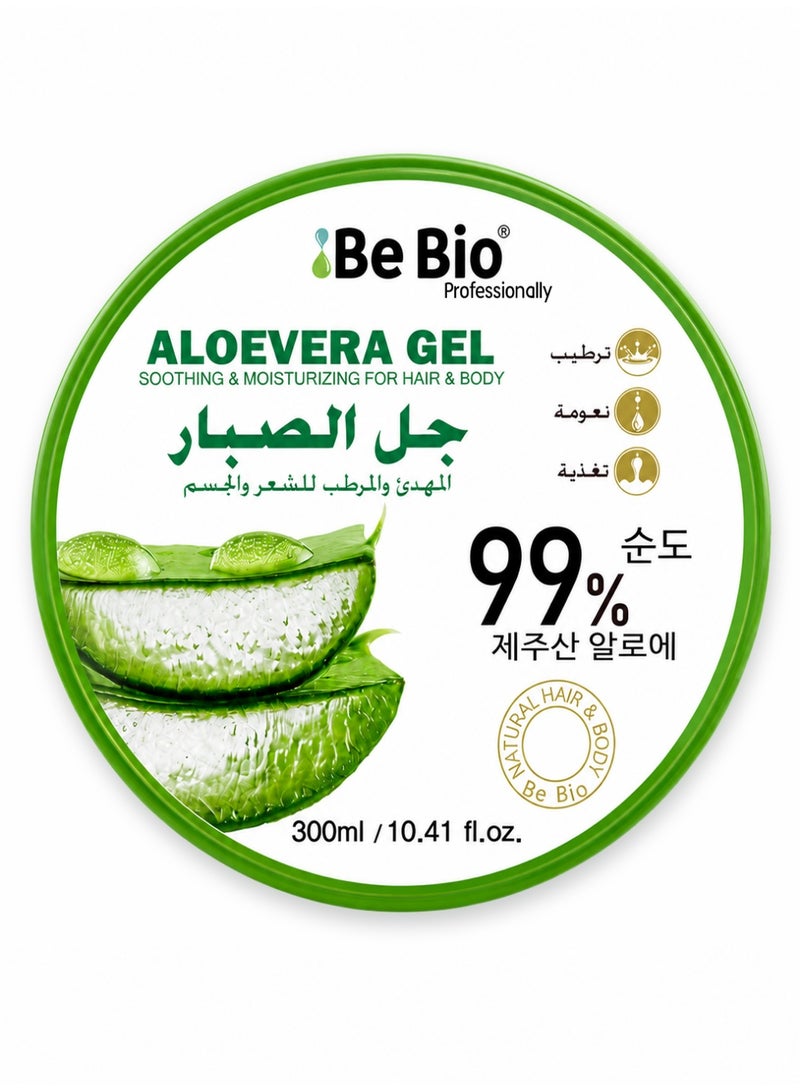 Be Bio Professionally Aloe Vera Soothing and Moisturizing Gel for Hair and Body 99% 300ml - Image 1