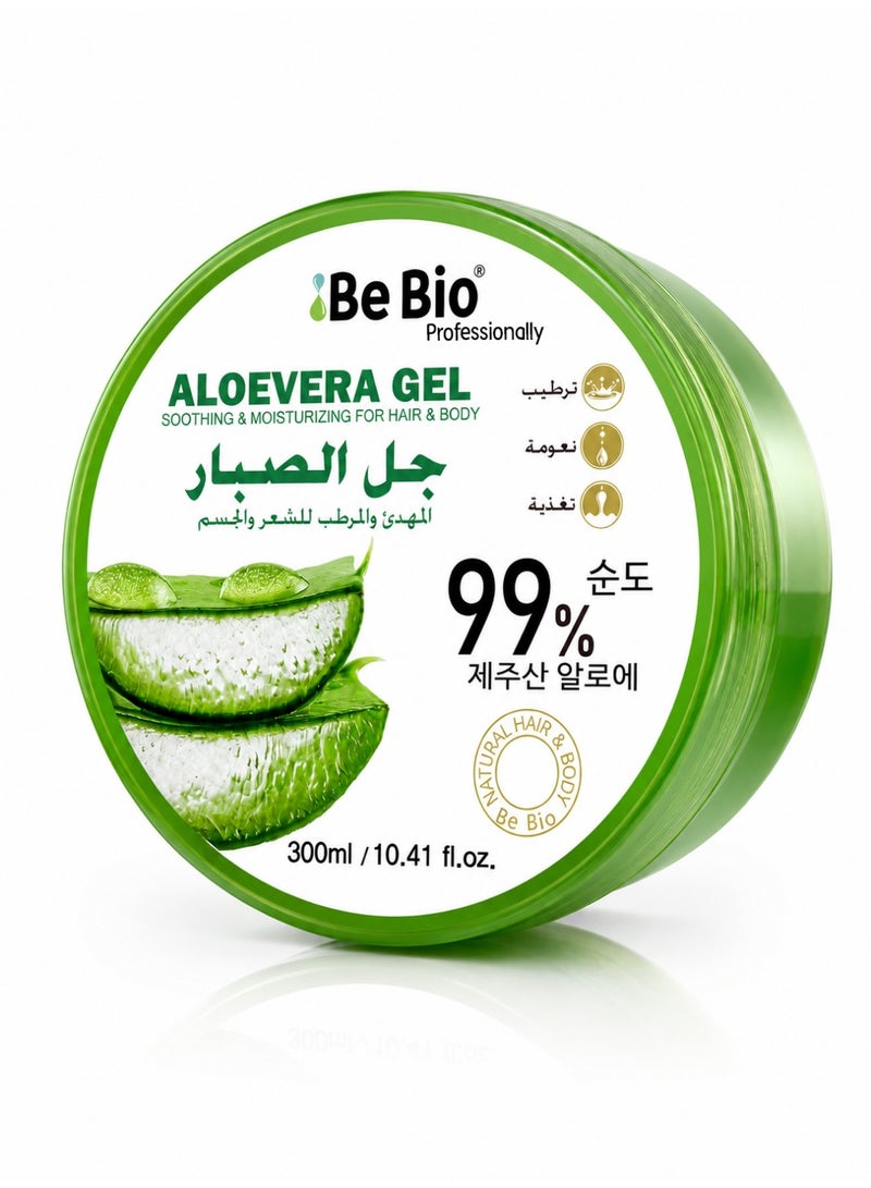 Be Bio Professionally Aloe Vera Soothing and Moisturizing Gel for Hair and Body 99% 300ml - Image 3