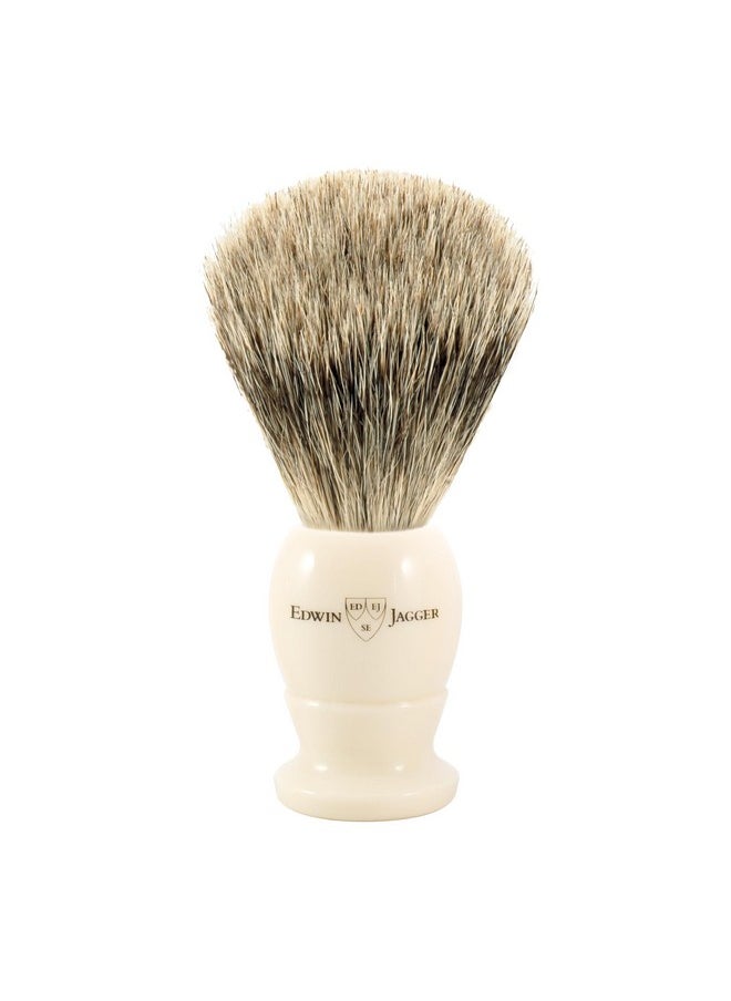 Edwin Jagger - 1Ej877 Medium Best Badger Shaving Brush, Imitation Ivory For Use With Shaving Cream Or Soap For Men - Image 1