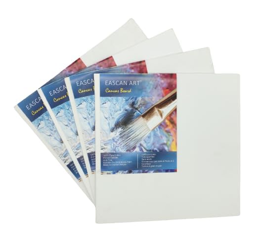 Eascan Art Artists Medium Grain Board Canves White 3 x 3 Pack of 12 - Image 2