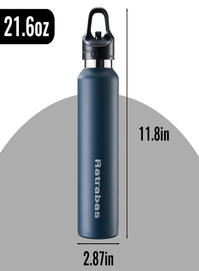Ratrabas Insulated Water Bottle 21 OZ, Insulated Tumbler with One-Touch Open, Travel Water Bottle with Leak-Proof Design, Sports Water Bottle for Women & Men (Blue) - Image 3