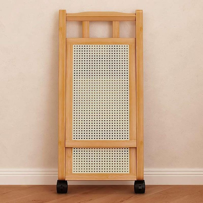 LINGWEI 3-Tier Foldable Bamboo Serving Cart - Multifunctional Kitchen Trolley with Movable Wheels, Space-Saving Design - Ideal for Home, Bar, and Restaurant Use (3-Floor) - Image 2