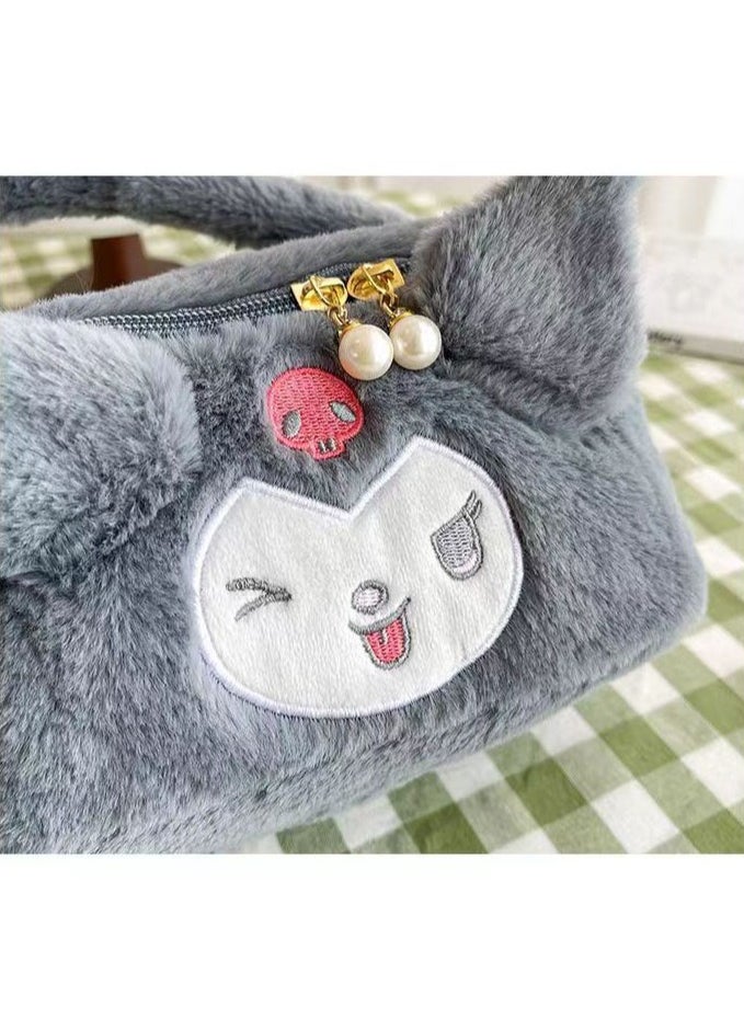 Sanrio - 8-inch Sanrio Kuromi portable plush cosmetic bag - Image 1