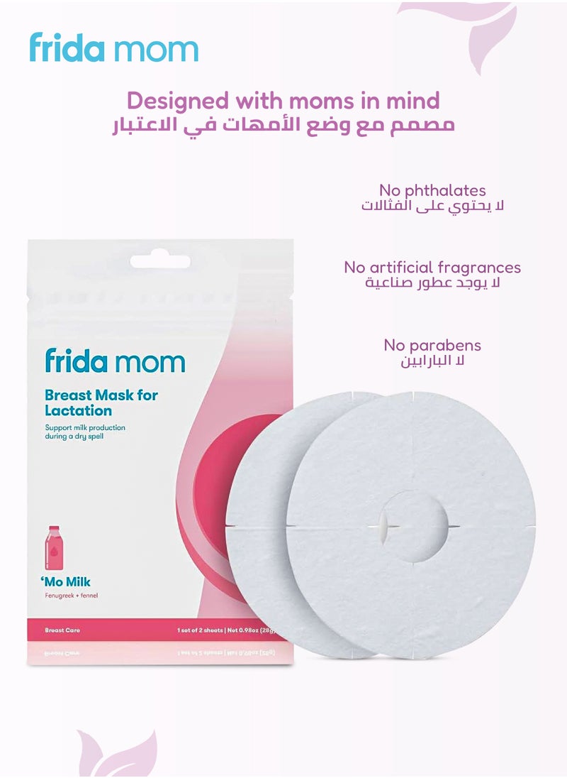 Lactation Support Sheet Mask | Set of 2 | Fenugreek + Fennel Infused | Enhances Natural Milk Flow | No Artificial Fragrance | Safe for Moms | Size 15.2 x 12.2 x 0.5 CM