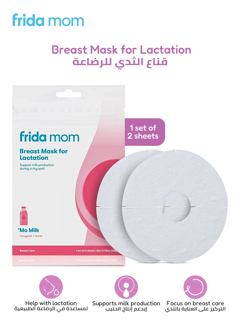 Lactation Support Sheet Mask | Set of 2 | Fenugreek + Fennel Infused | Enhances Natural Milk Flow | No Artificial Fragrance | Safe for Moms | Size 15.2 x 12.2 x 0.5 CM