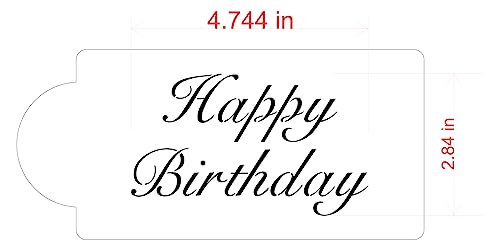 Designer Stencils Fancy Happy Birthday Cake Stencil, Beige/Semi-Transparent - Image 5
