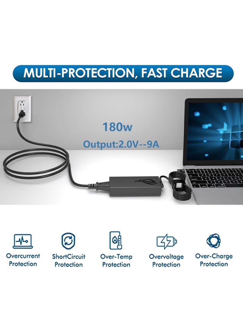 Terabyte شاحن 180 واط لجهاز Asus ROG متوافق مع Zephyrus G14 و G15 و F15 و F17 و GA401 و GA502 و FX506. - Image 3