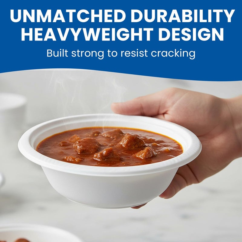 Party Dimensions Premium Heavyweight White Plastic Soup Bowls - 15 oz (Pack Of 100) - Durable & Reusable Bowls For Parties, Events & Everyday Use - Image 2