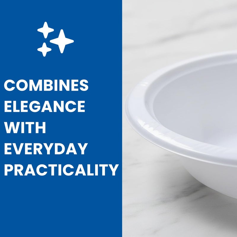 Party Dimensions Premium Heavyweight White Plastic Soup Bowls - 15 oz (Pack Of 100) - Durable & Reusable Bowls For Parties, Events & Everyday Use - Image 3