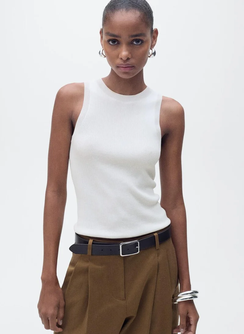مانجو Ribbed knit top