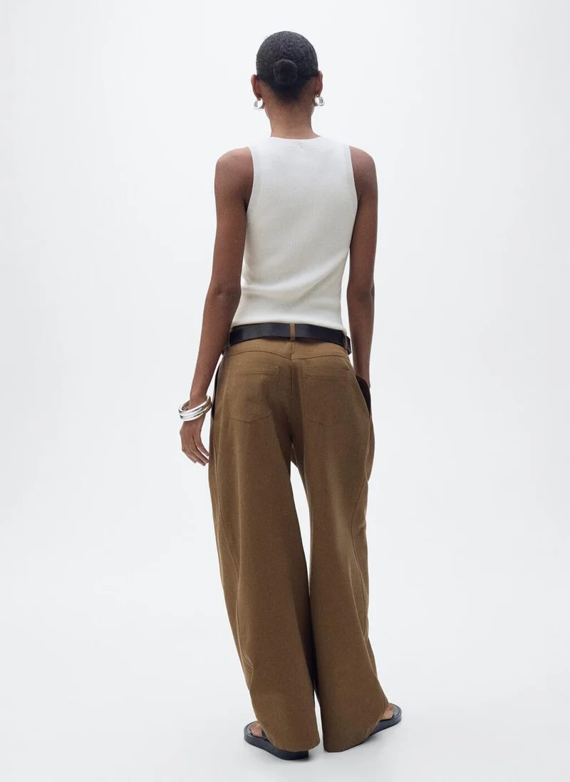 مانجو Ribbed knit top