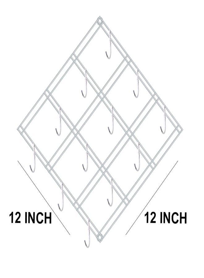 4EV7 Wall Mounted Kite‑Shape Stainless Steel Cup Stand | 12 x 12 Inch Coffee Mug Holder for Kitchen Wall | Rust‑Resistant Tea Cup Rack | Easy Clean & Space‑Saving Design - Image 3