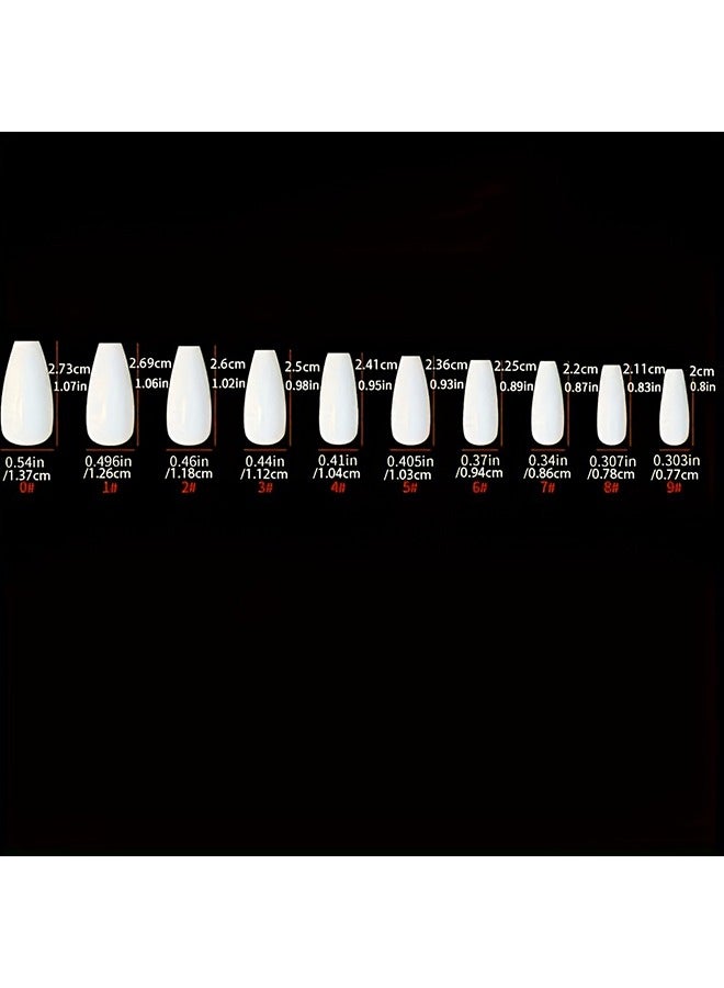 24pcs Glossy Medium Long Ballerina Fake Nails, Red Press On Nails With Golde Glitter Design, Sparkling Full Cover False Nails For Women Girls Daily Wear For Wedding Nail Deco - Image 5