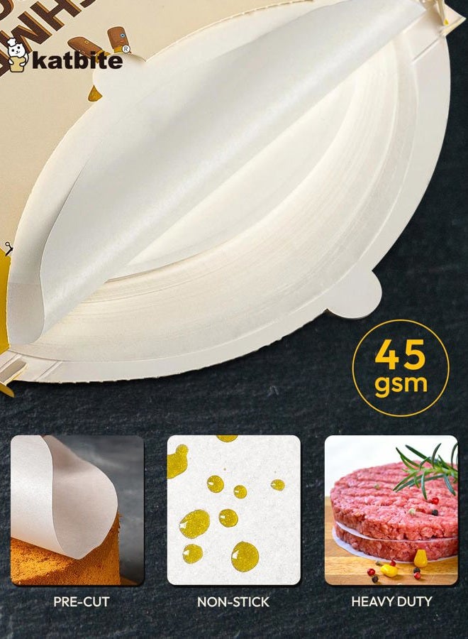 Katbite 400Pcs 6 Inch Parchment Paper Rounds, Round Parchment Paper for Cake Baking, Patty Separating, Tortilla Wrapping(2 Pack of 200Pcs) - Image 2