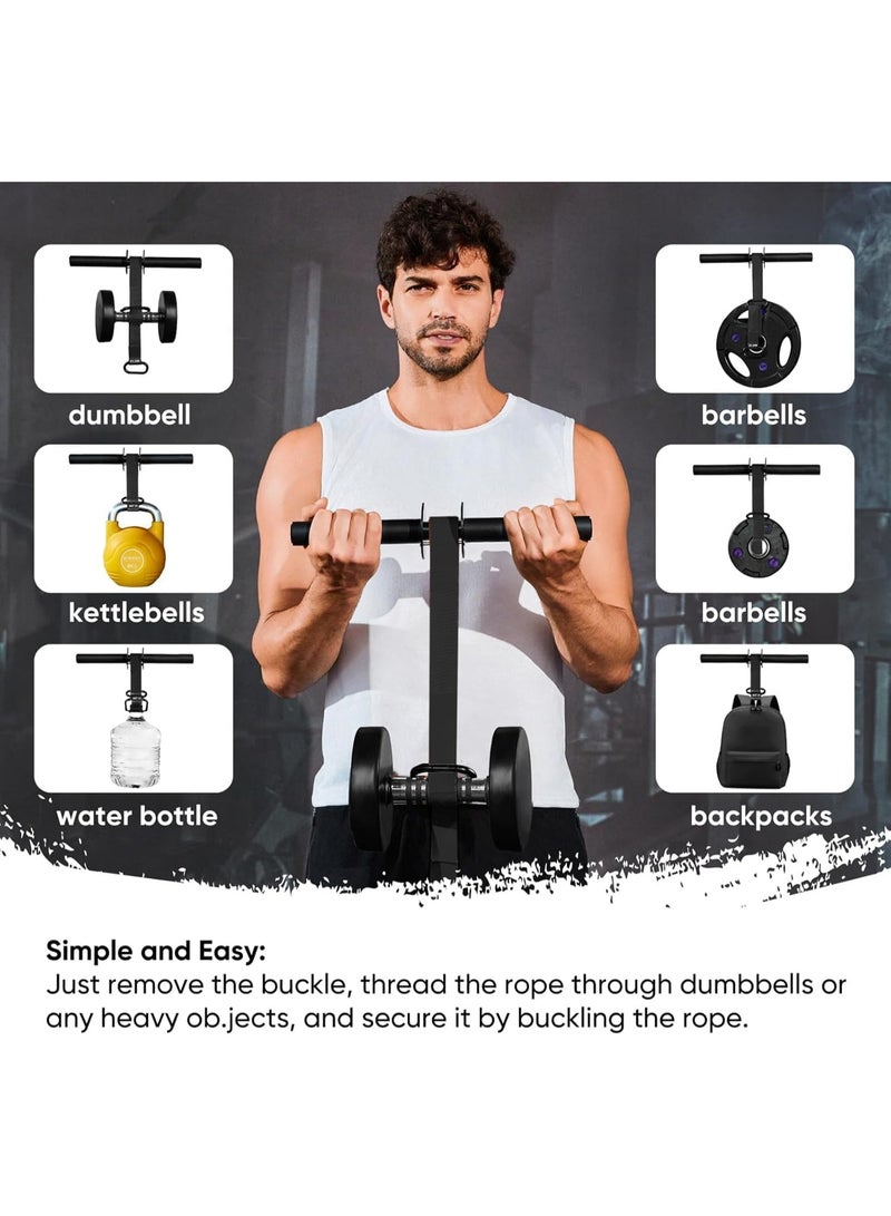 سبورت كيو جهاز مقوي الساعد والمعصم من SportQ®️ رولر معدني مع حزام نايلون قابل للتعديل لتحسين قوة الذراعين تمارين المعصم والساعد والقبضة والمرونة – مناسب للدمبل والأوزان - Image 3