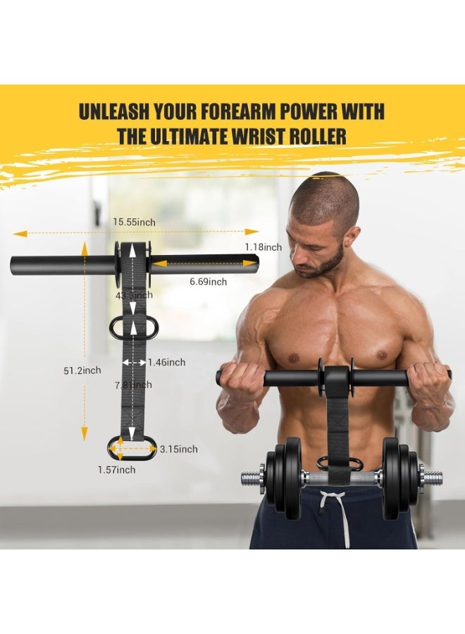 سبورت كيو جهاز مقوي الساعد والمعصم من SportQ®️ رولر معدني مع حزام نايلون قابل للتعديل لتحسين قوة الذراعين تمارين المعصم والساعد والقبضة والمرونة – مناسب للدمبل والأوزان - Image 5