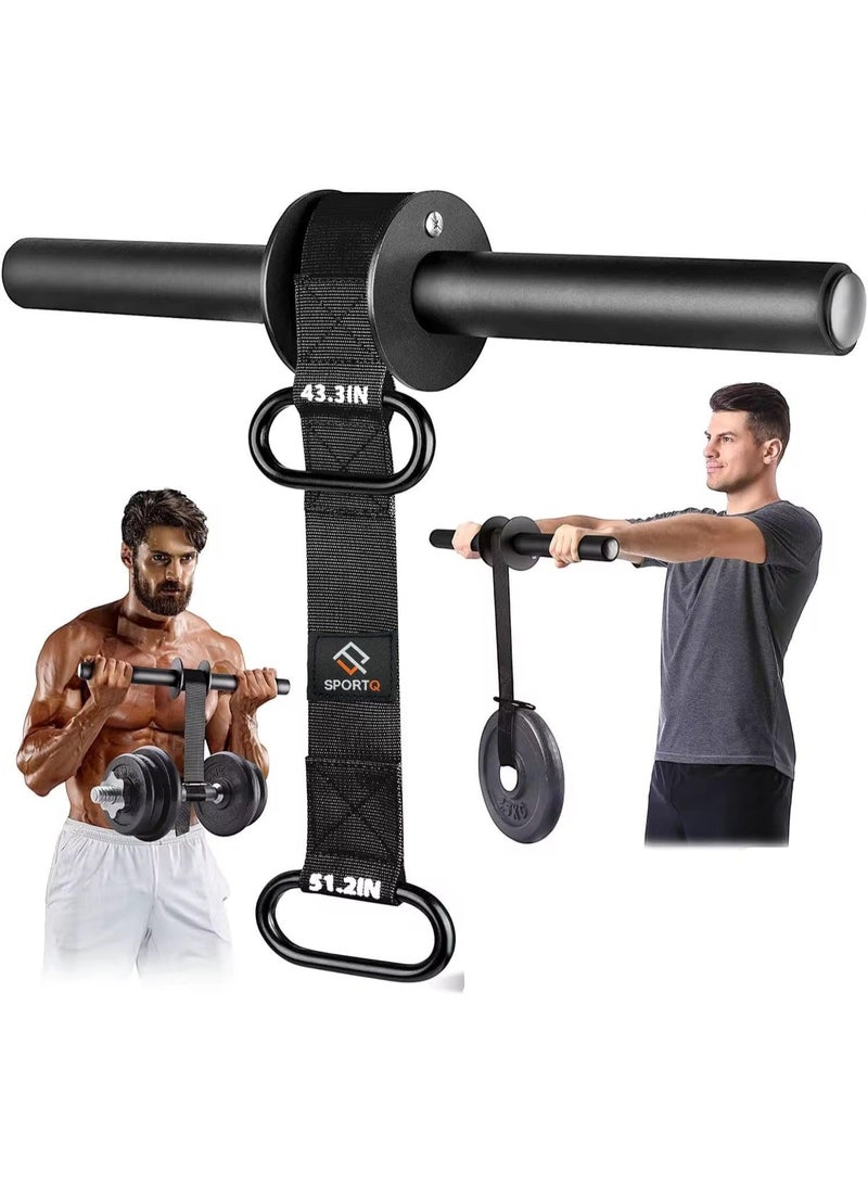 سبورت كيو جهاز مقوي الساعد والمعصم من SportQ®️ رولر معدني مع حزام نايلون قابل للتعديل لتحسين قوة الذراعين تمارين المعصم والساعد والقبضة والمرونة – مناسب للدمبل والأوزان - Image 1