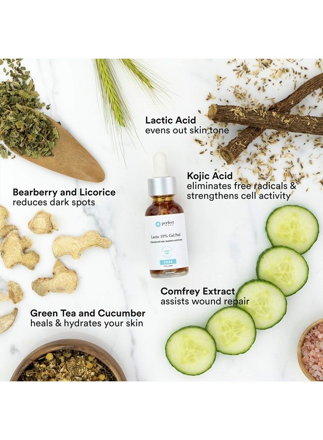 PERFECT IMAGE قناع جل حمض اللاكتيك 10%، تقشير كيميائي للوجه، مقشر كيميائي للوجه، 1.0 أونصة سائلة، 30 مل – صورة مثالية - Image 3