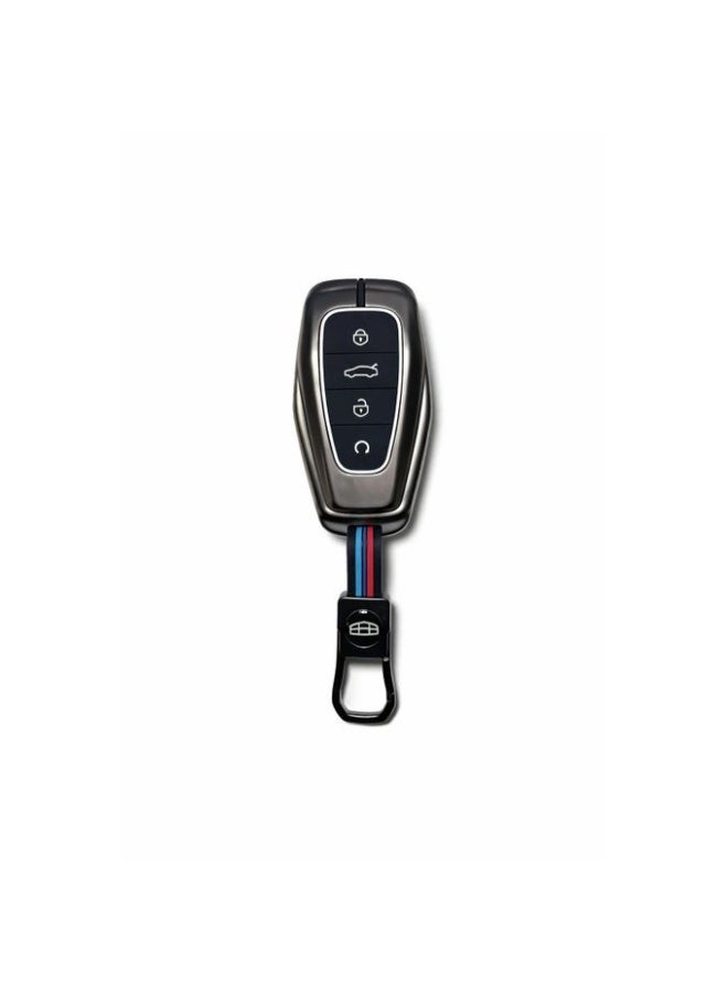 Premium Metal Car Key Cover for Geely – Anti-Rust Remote Key Case with Full Protection – Scratch & Shock Resistant – Compatible with Geely Coolray / Okavango / Azkarra / Tugella 4-Button Key - Image 1