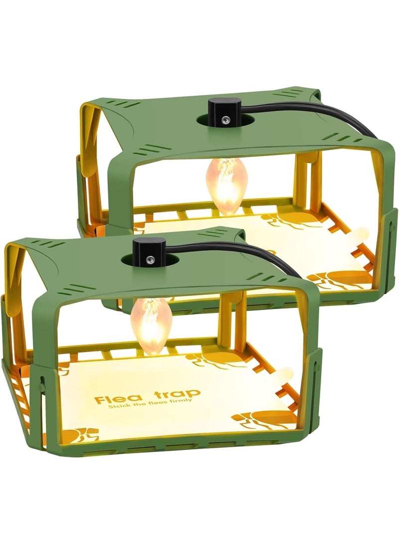 SOLARAE Electric Flea Traps for Inside Your Home (2 Packs), Retractable Flea Light Trap w/Sticky Flea Trap Refill, Ultimate Flea Fighting Solution - Image 1