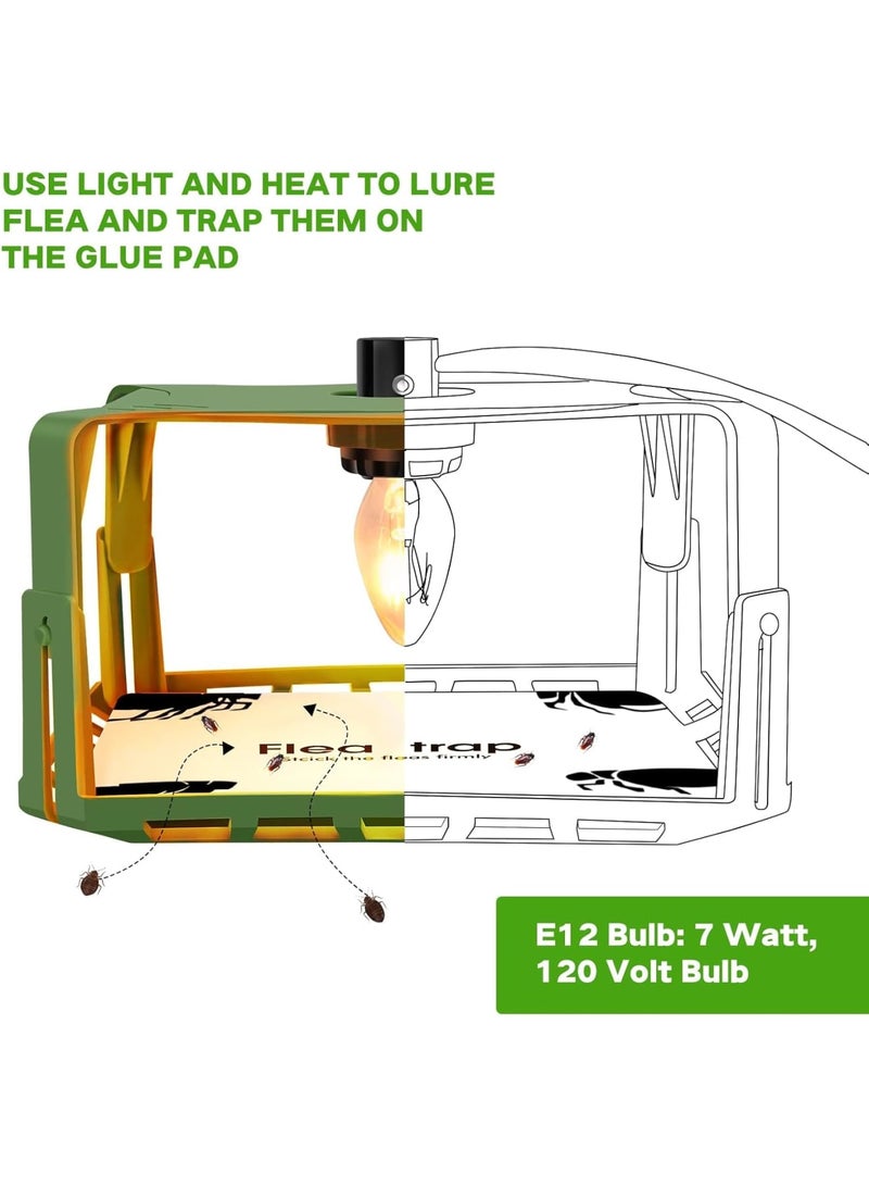 SOLARAE Electric Flea Traps for Inside Your Home (2 Packs), Retractable Flea Light Trap w/Sticky Flea Trap Refill, Ultimate Flea Fighting Solution - Image 5