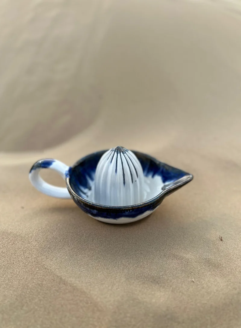 Tohfa Luxe Tohfa Luxe Blue & White Ceramic Juice Bowl – 18 x 14 x 8 cm | Handcrafted Ceramic with Elegant Glaze