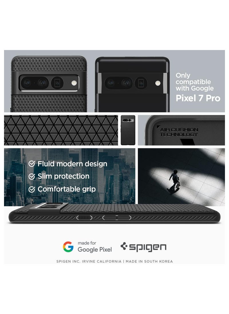 Spigen - Spigen Liquid Air Armor Case Designed for Google Pixel 7 Pro (2022) - Matte Black - Image 1