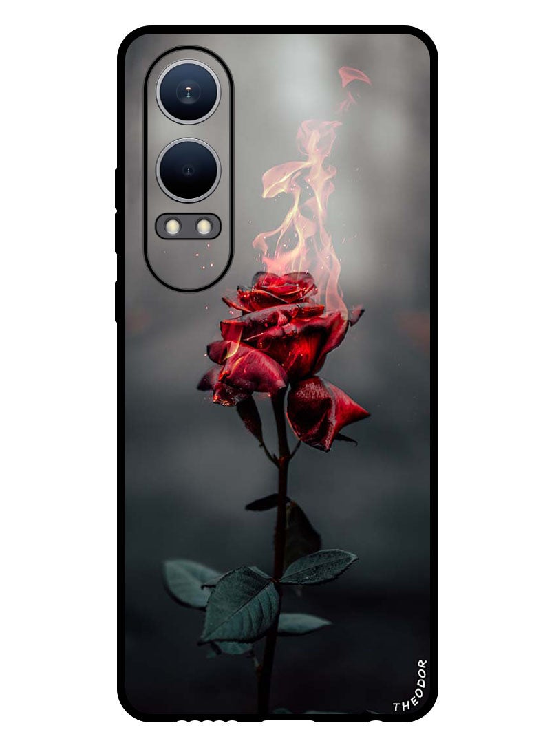 Theodor Protective Case Anti Scratch Shock Proof Bumper Cover For Oppo K12x (China) Burning Red Rose - Image 1