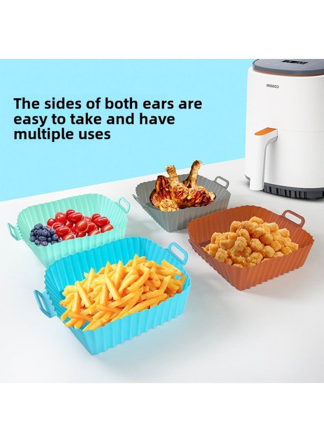 Air Fryer Silicone Pad Tray Baking Tray Multi-functional Easy To Clean Reusable Baking Tray Mat-Specification:Black-Color:Square Three-dimensional Fryer Mat Bag 55g  - Image 4