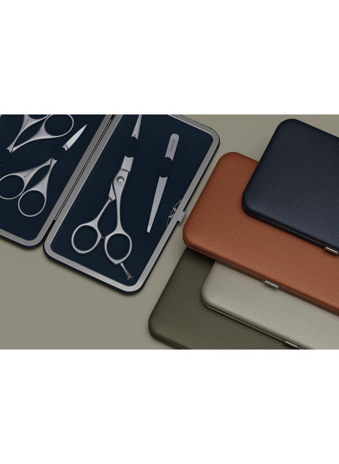 Suvorna - Premium Beard & Mustache Scissors Set/Kit With Beard Scissors For Men - Grooming Scissors Men/Facial Hair Scissors/Nose Scissors - Eyebrow Scissors - Slant Tweezers (4 Pcs Green) - Image 1