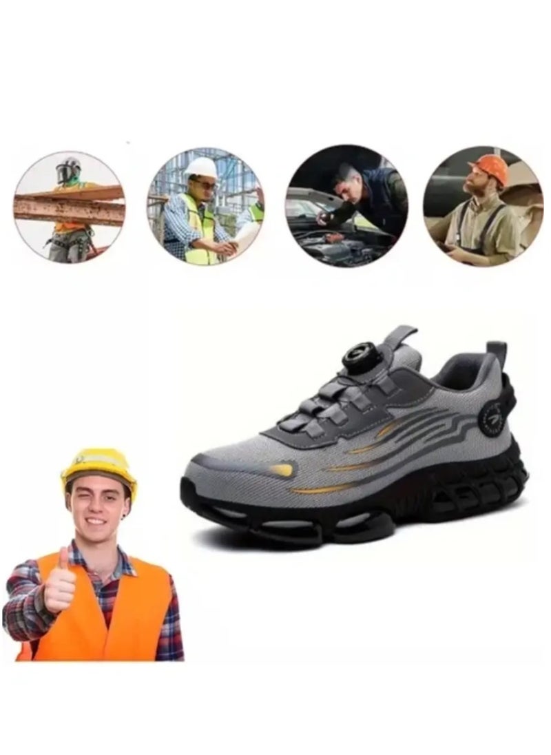 Verci Unisex Professional Steel Toe Puncture Proof Work Boots Comfy Non Slip Cushioned Shock Absorption Safety Shoes Men's Outdoor Footwear (44 EUR)  - Image 1