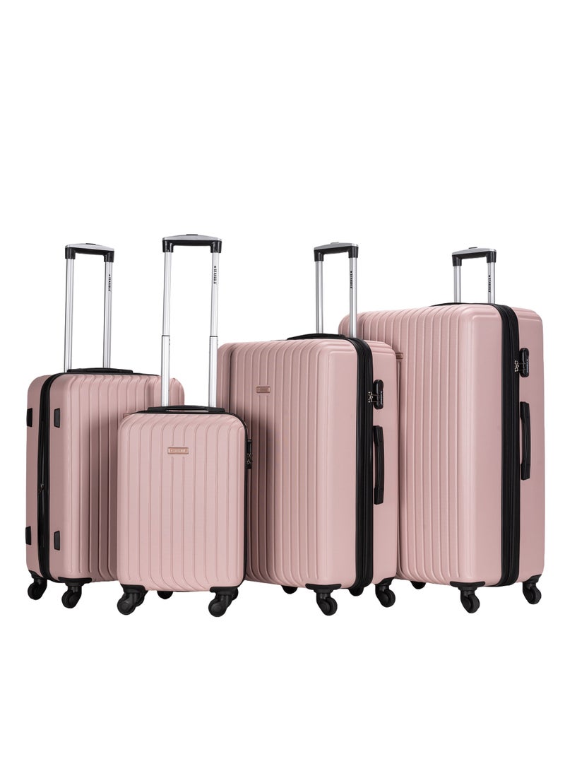 ستارجولد مجموعة حقائب سفر بعجلات دوارة وجوانب صلبة مكونة من 4 قطع مع قفل أرقام - Image 1