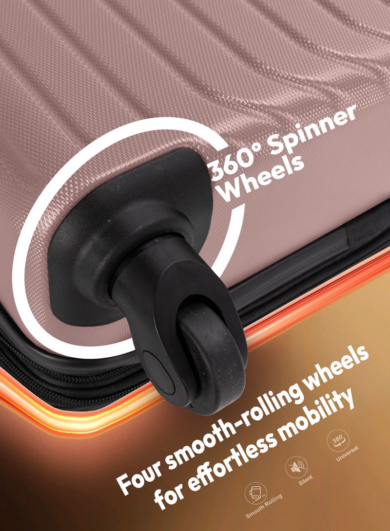 ستارجولد مجموعة حقائب سفر بعجلات دوارة وجوانب صلبة مكونة من 4 قطع مع قفل أرقام - Image 4
