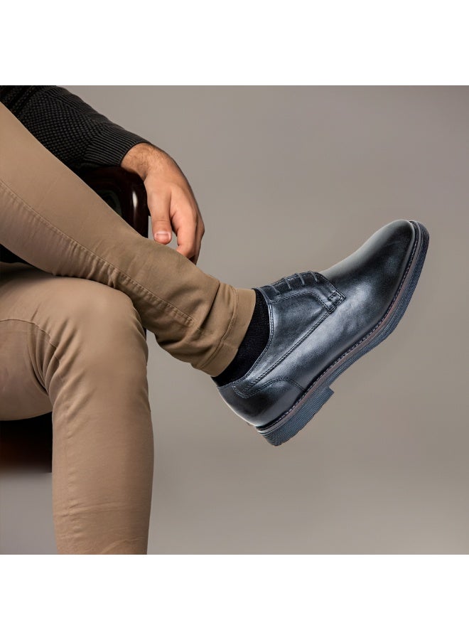 Mont Hawk Men’s Genuine Leather Derby Shoes – Classic Lace-Up Formal Dress Shoes with Cushioned Comfort Sole & Breathable Lining – Business Office & Smart Casual Footwear (Black) - Image 5