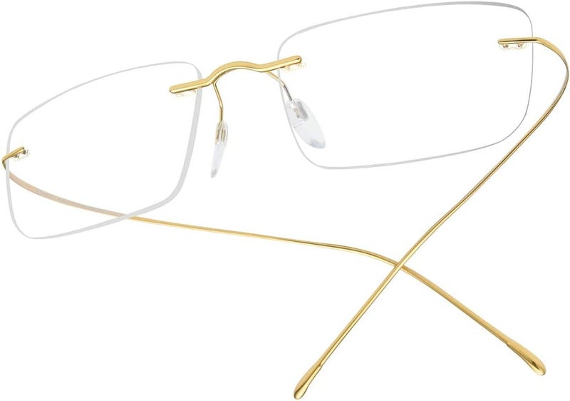 FONEX Titanium Glasses Frame,Rimless Frameless Optical Eyewear Eyeglasses for Men and Women F85634 - Image 1